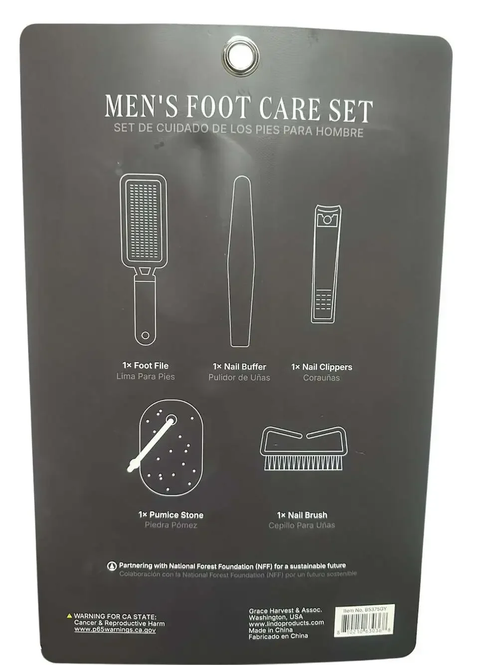 Lindo Men's Foot Care Set 5 Pcs (B5375GY)